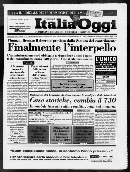 Italia oggi : quotidiano di economia finanza e politica